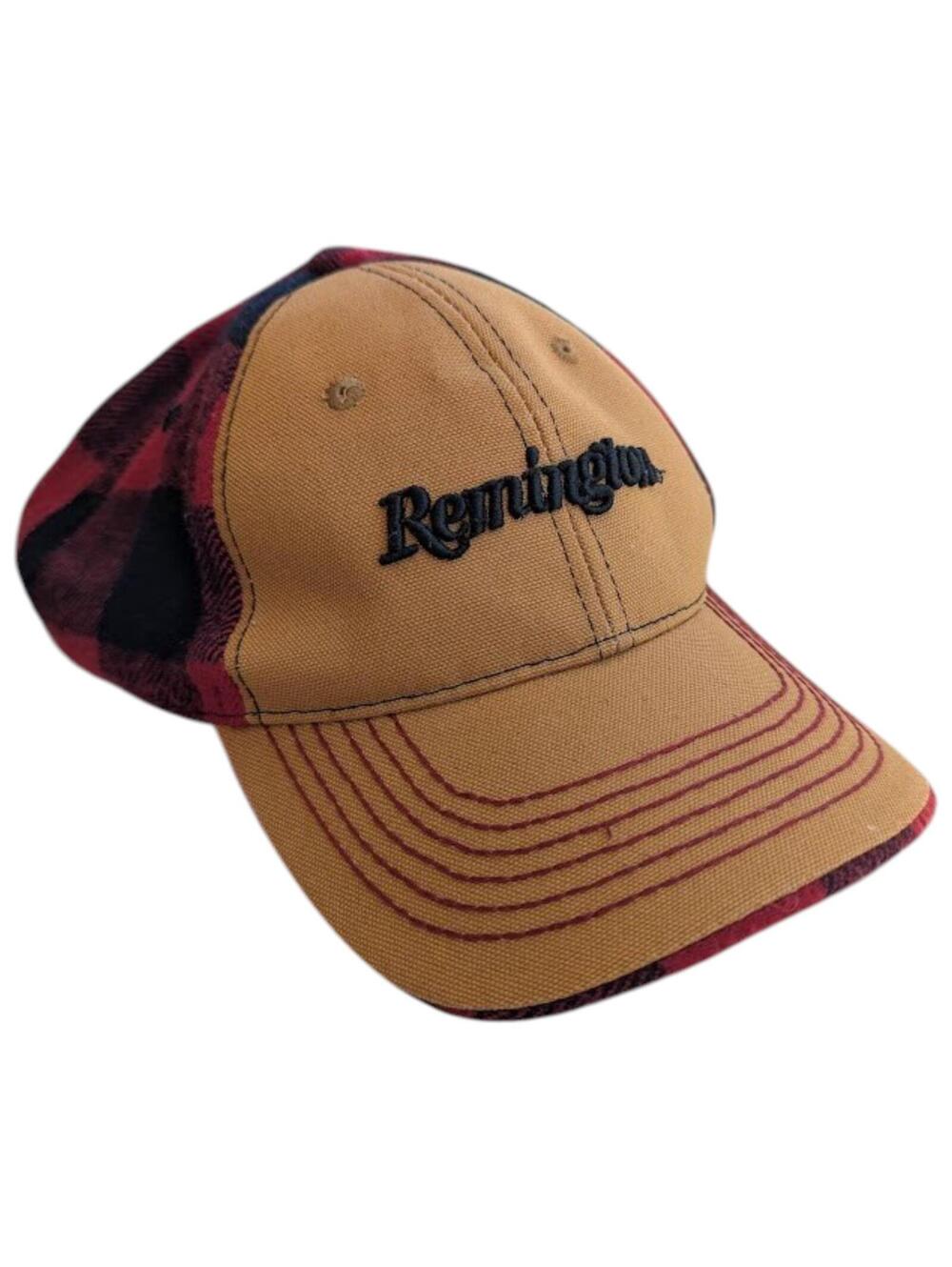 Remington Hunting Hat Outdoor Cap Plaid Buffalo Check Baseball Cap Tan Red Black